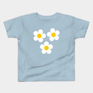 Big White Daisy Flowers Kids T-Shirt